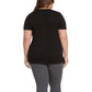 Matty M Women's Twist Knot V-Neck Top Relaxed Fit T-shirt