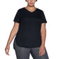 Skechers Women's Moisture Wicking Active Tee Lightweight Rib V-Neck T-Shirt