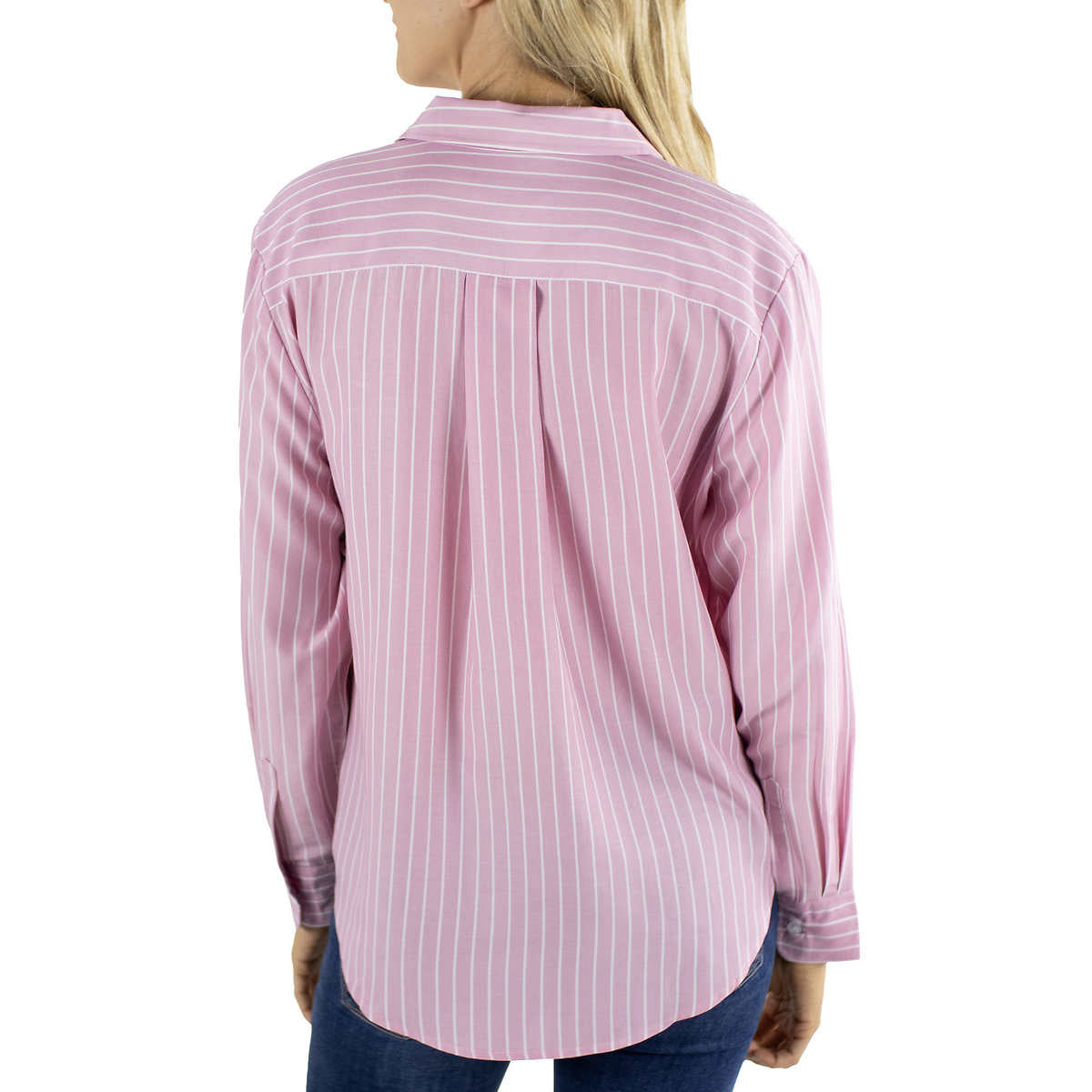Jachs Girlfriend Women's Stripped Long Sleeve Blouse  Button-Up Shirt