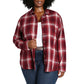 Jachs Girlfriend Women's' Super Soft Flannel Side Pockets Button Front Shirt