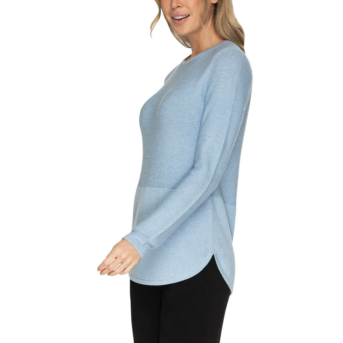 Advent Women's Lightweight Cotton Blend Textured Knit Tunic Sweater