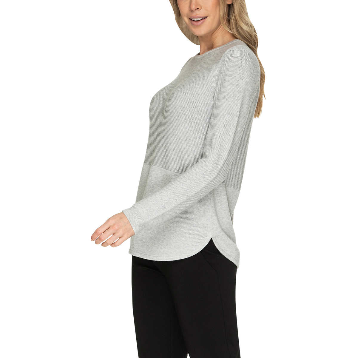 Advent Women's Lightweight Cotton Blend Textured Knit Tunic Sweater