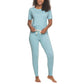Felina Women's 3-Piece Soft Jersey T-Shirt, Shorts and Pants PJ Lounge Set