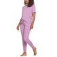 Felina Women's 3-Piece Soft Jersey T-Shirt, Shorts and Pants PJ Lounge Set