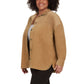 Matty M Women's Corduroy Cotton Blend Relaxed Fit Button Up Shirt Jacket