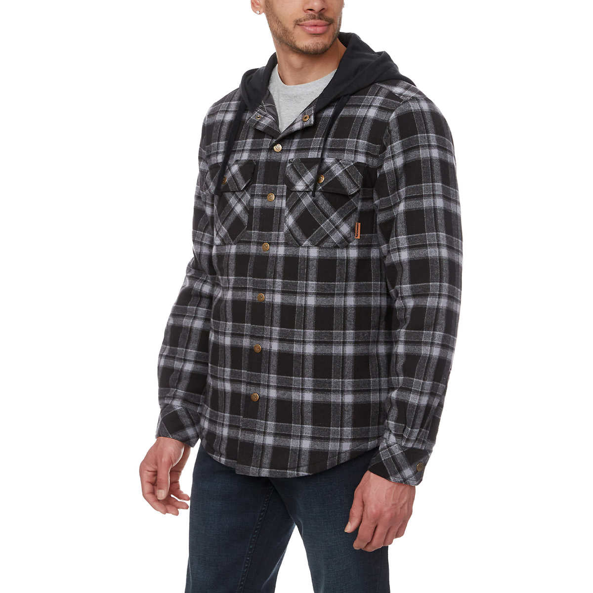 Legendary Outfitters Men’s Plaid Insulated Casual Hooded Shirt Jacket