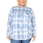 Well Worn Women's' Long Sleeve Classic Plaid Button-Up Shirt