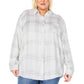 Well Worn Women's' Long Sleeve Classic Plaid Button-Up Shirt