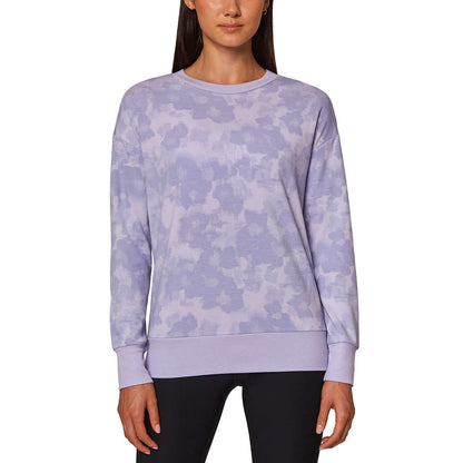 Mondetta Women's Floral Print Eco Soft Lightweight Casual Active Sweatshirt Top