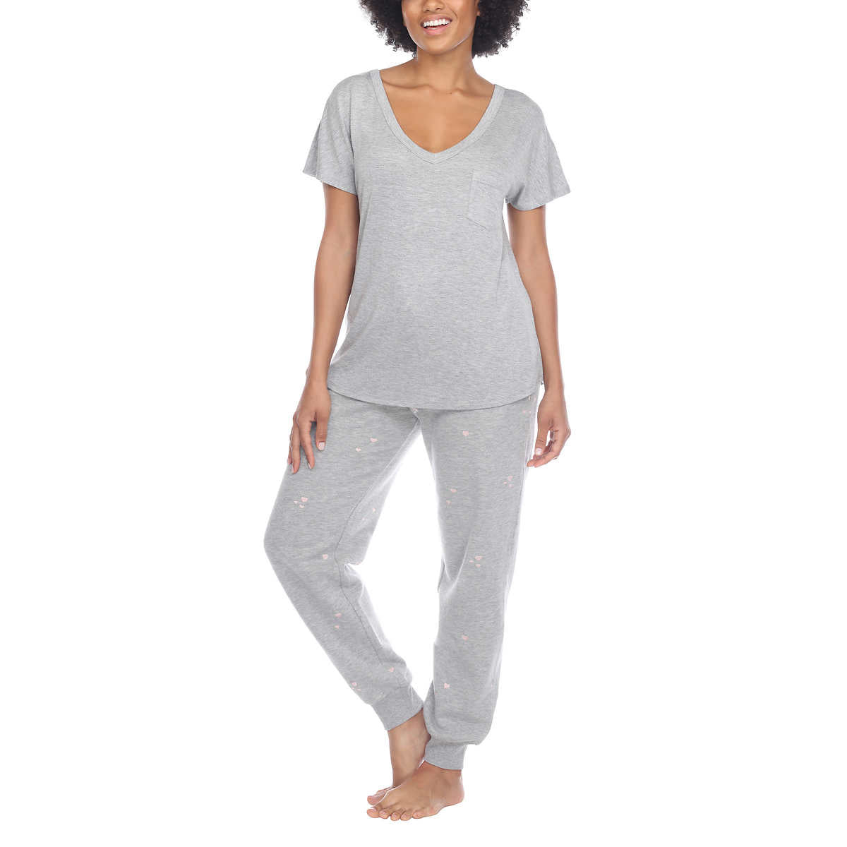 Honeydew Women's 2-piece Pajama Cotton Blend Embroidered Top and Pants Lounge Set
