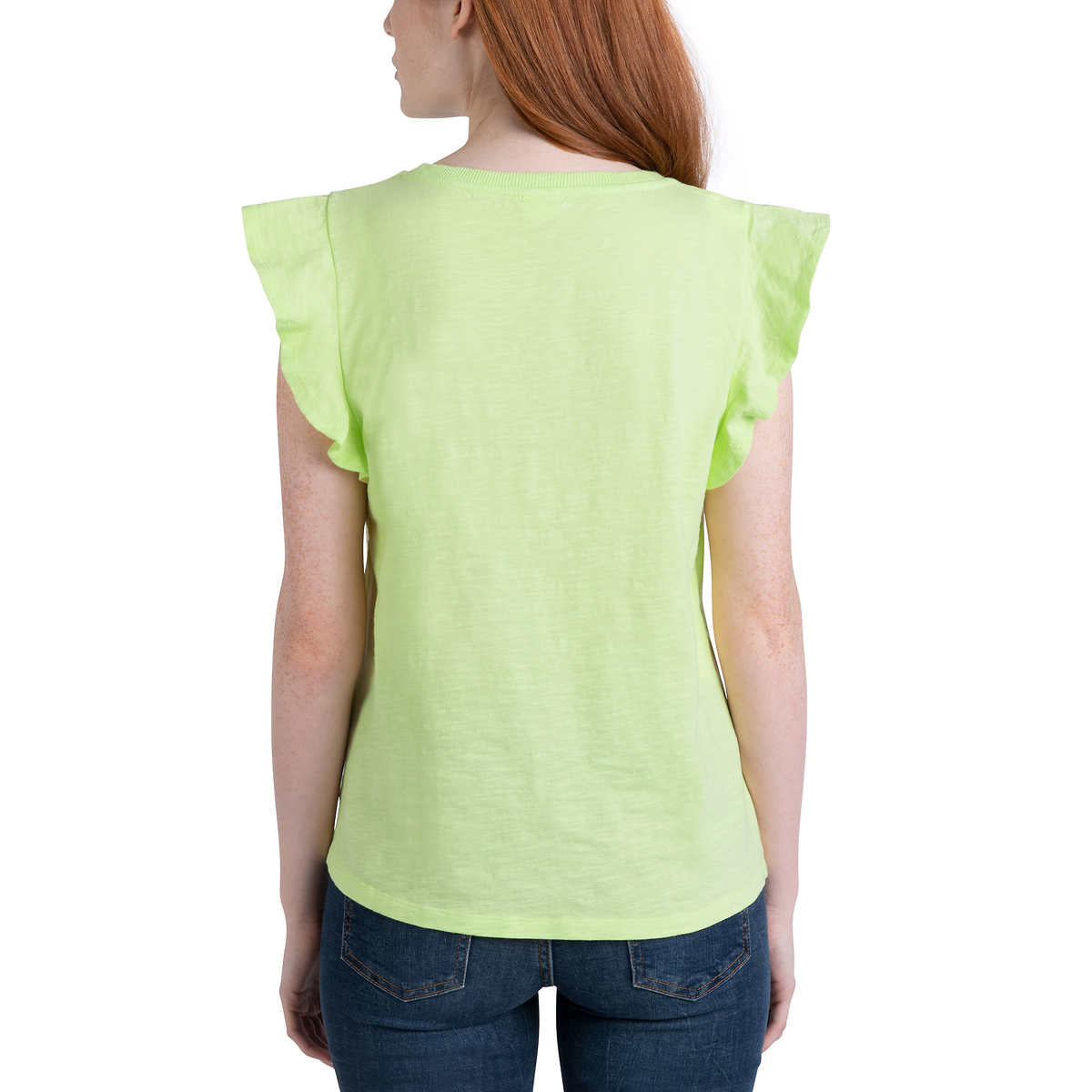 Ecothreads Women's 2-pack Flutter Sleeve T-Shirt Soft Organic Cotton Tee Top