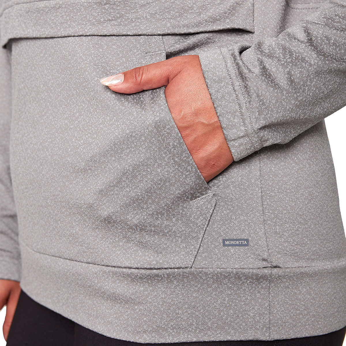 Mondetta Women's Moisture Wicking Kangaroo Pocket Popover Half-zip Active Top