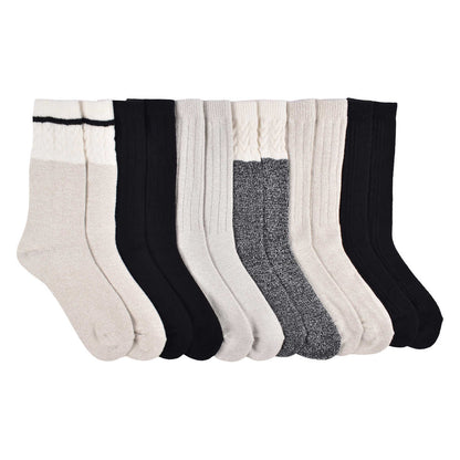 Lucky Brand Women's 6-Pair Shoe Size: 5-10 Super Soft Yarn Cozy Boot Socks