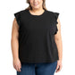 Ecothreads Women's 2-pack Flutter Sleeve Soft Organic Cotton Tee Top