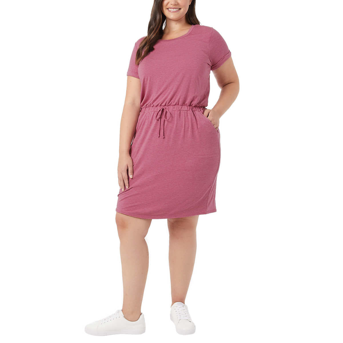 32 Degrees Women's Soft Lux Ruched Waist 4-Way Stretch Mini Dress