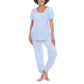 Honeydew Women's 2-piece Pajama Cotton Blend Embroidered Top and Pants Lounge Set