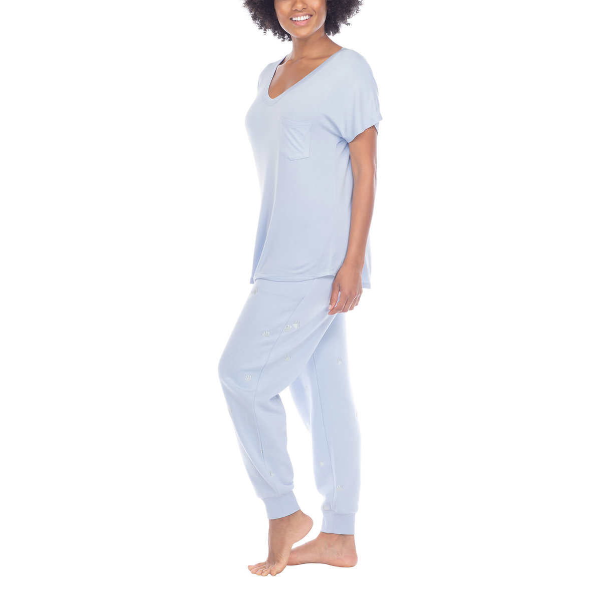 Honeydew Women's 2-piece Pajama Cotton Blend Embroidered Top and Pants Lounge Set