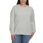 Gloria Vanderbilt Women's  Floral Embroidered Crewneck Pullover Sweater Top