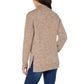 Well Worn Women's Mock Neck High Low Hem Cozy Soft Nep Yarn Sweater