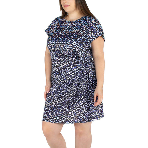 Nicole Miller Women's Plus Twist Knot Mini Dress