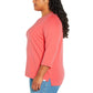 Orvis Women's Three Quater Sleeve Split Neck Soft Pima Cotton Blouse Top