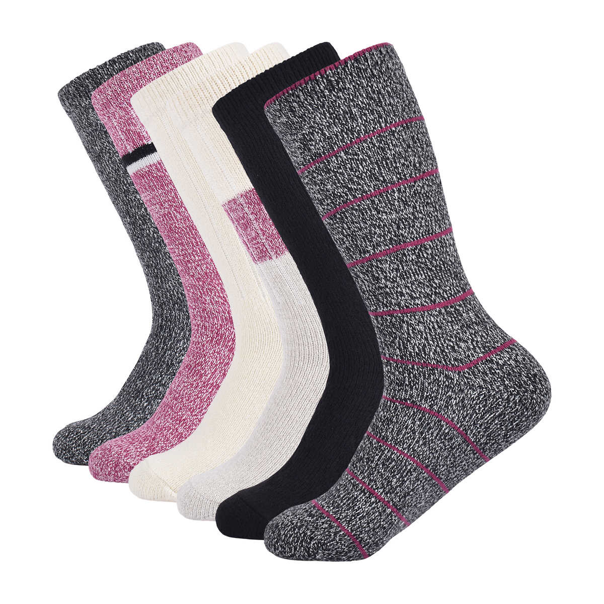Lucky Brand Women's 6-Pair Shoe Size: 5-10 Super Soft Yarn Cozy Boot Socks