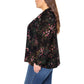 Well Worn Women's Floral Print Ruffle Neck Lightweight Button Front Blouse