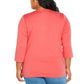 Orvis Women's Three Quater Sleeve Split Neck Soft Pima Cotton Blouse Top