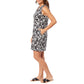 Briggs Women's Ruffle Trim V-Neck Linen Blend Side Pockets Mini Dress