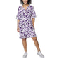 Hang Ten Women's Floral Print UPF 50+ Moisture Wicking Soft Cotton Blend Mini Sun Dress