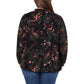 Well Worn Women's Floral Print Ruffle Neck Lightweight Button Front Blouse