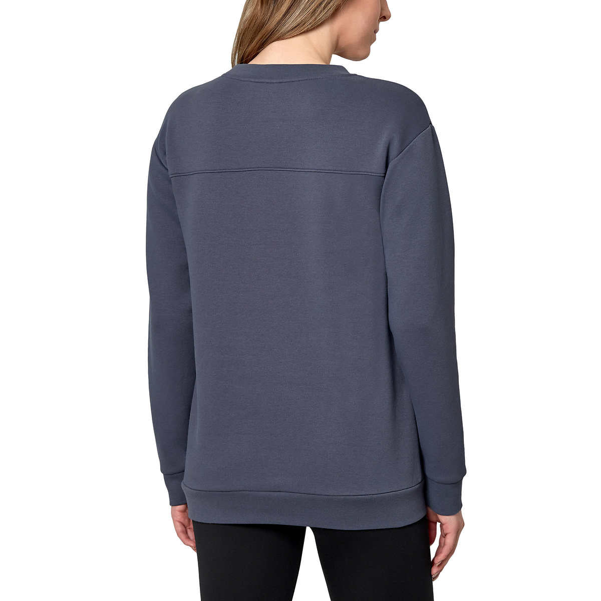 Mondetta Women's Soft Brushed Fleece Kangaroo Pocket Crewneck Top Casual Active Sweatshirt