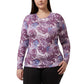 32 Degrees Women's  Palm Leaf Print Tee UPF 50+ Protection Long Sleeve Sun T-Shirt