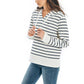 Nautica Women's V-Neck Kangaroo Front Pocket Sweatshirt Cotton Blend Hoodie