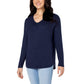 Well Worn Women's Ultra Soft V-neck Lightweight Knit Sweater Relaxed Fit Top