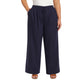 Briggs Women's Wide Leg Lightweight Linen Blend 2 Pockets Floral Pants