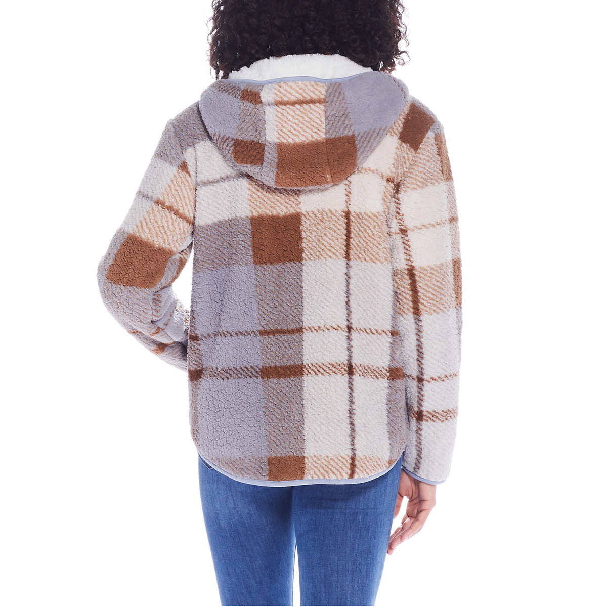 Weatherproof Women's Reversible Ultra Cozy Plush Fleece Plaid Jacket