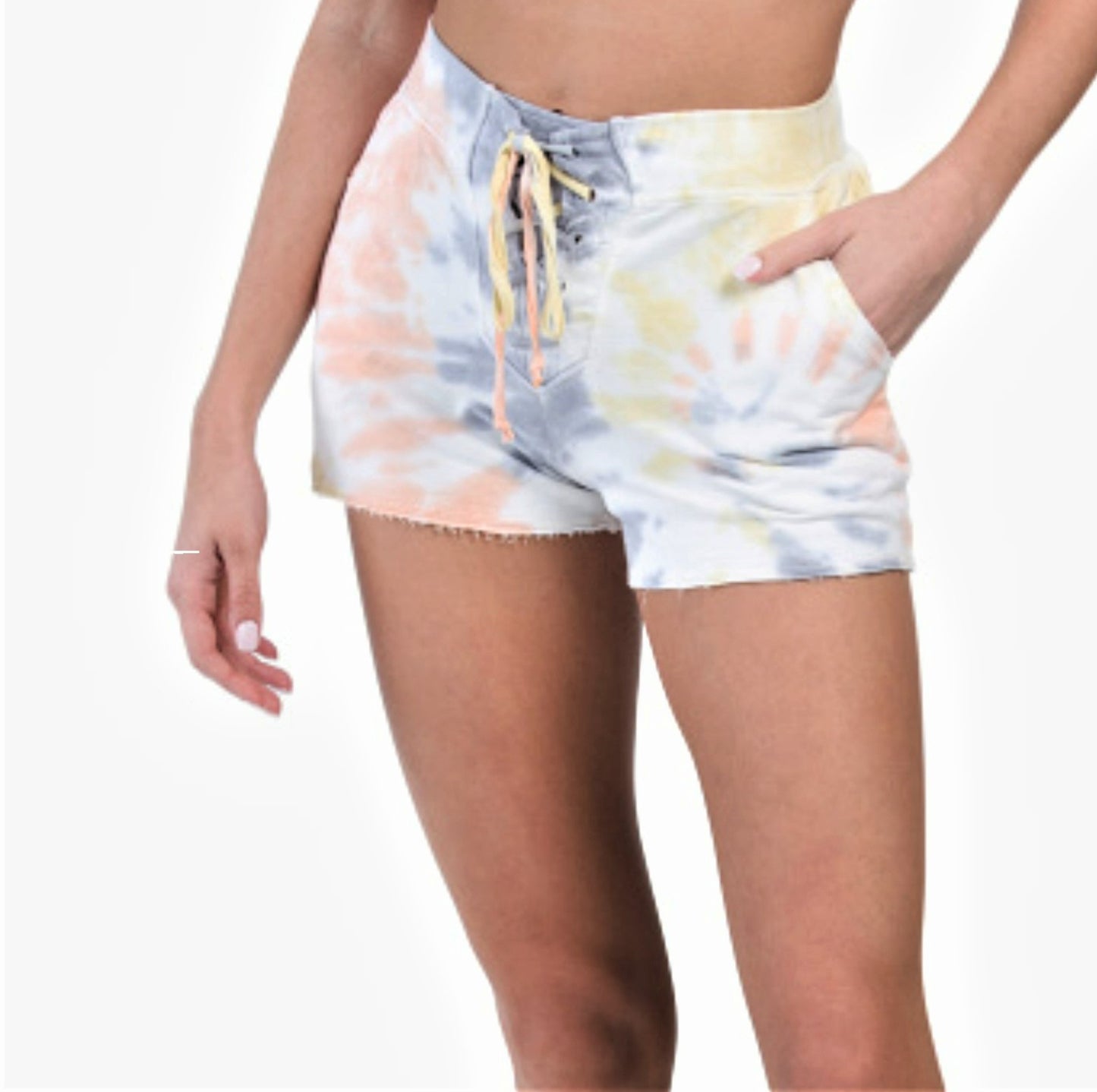 Young Fabulous & Broke Rowan Tie Dye Frayed Cuffs Sweatshirt Top & Shorts Collection