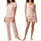 Lucky Brand Women's 4-Piece Super Soft  Floral Camo Print Lounge Pajama Set