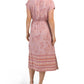 Lucky Brand Women's Border Floral Print Button Front Shirt Midi Dress