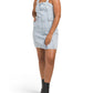 On Twelfth Women's Front Zip Closure Sleeveless Denim Mini Dress