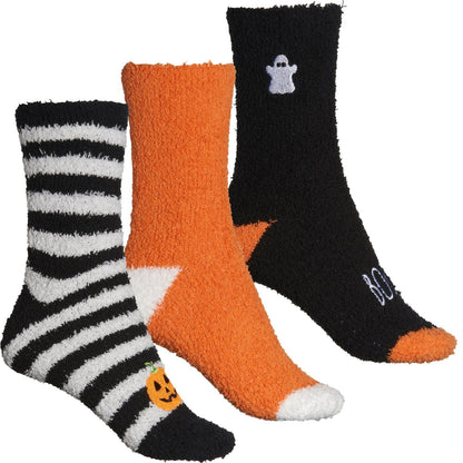 Rae Dunn Women's 3-Pack Soft Plush Halloween Candy Witch Cozy Crew Socks
