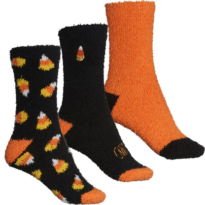 Rae Dunn Women's 3-Pack Soft Plush Halloween Candy Witch Cozy Crew Socks