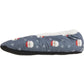 Rae Dunn Women's Santa Print Plush Faux Fur Christmas Cozy Slippers