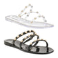 Steve Madden Women's Studded Pearl Embellished Slide-On Flat Sandals