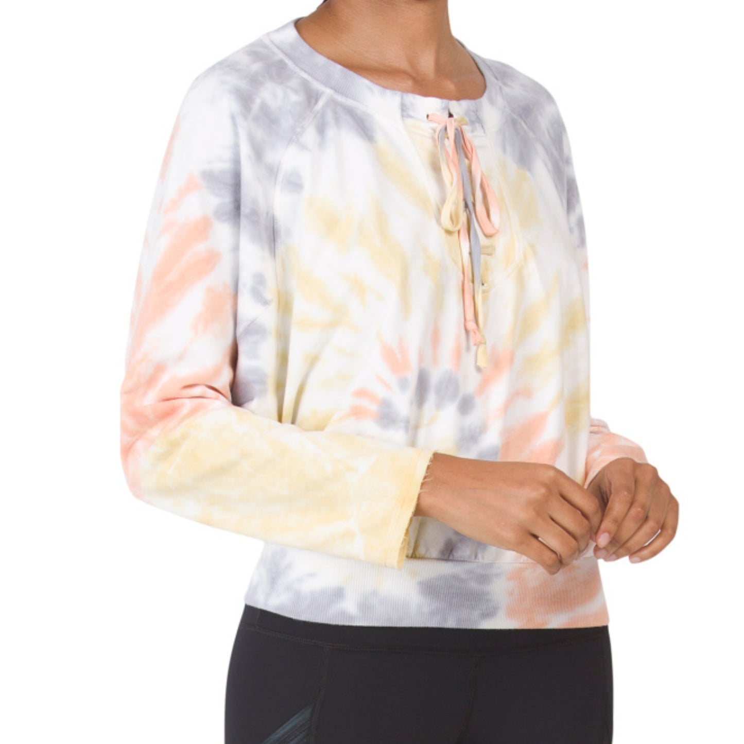 Young Fabulous & Broke Rowan Tie Dye Frayed Cuffs Sweatshirt Top & Shorts Collection