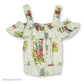 Hause of Harlow Smocked Floral Print Ruffle Off the shoulder Blouse Top
