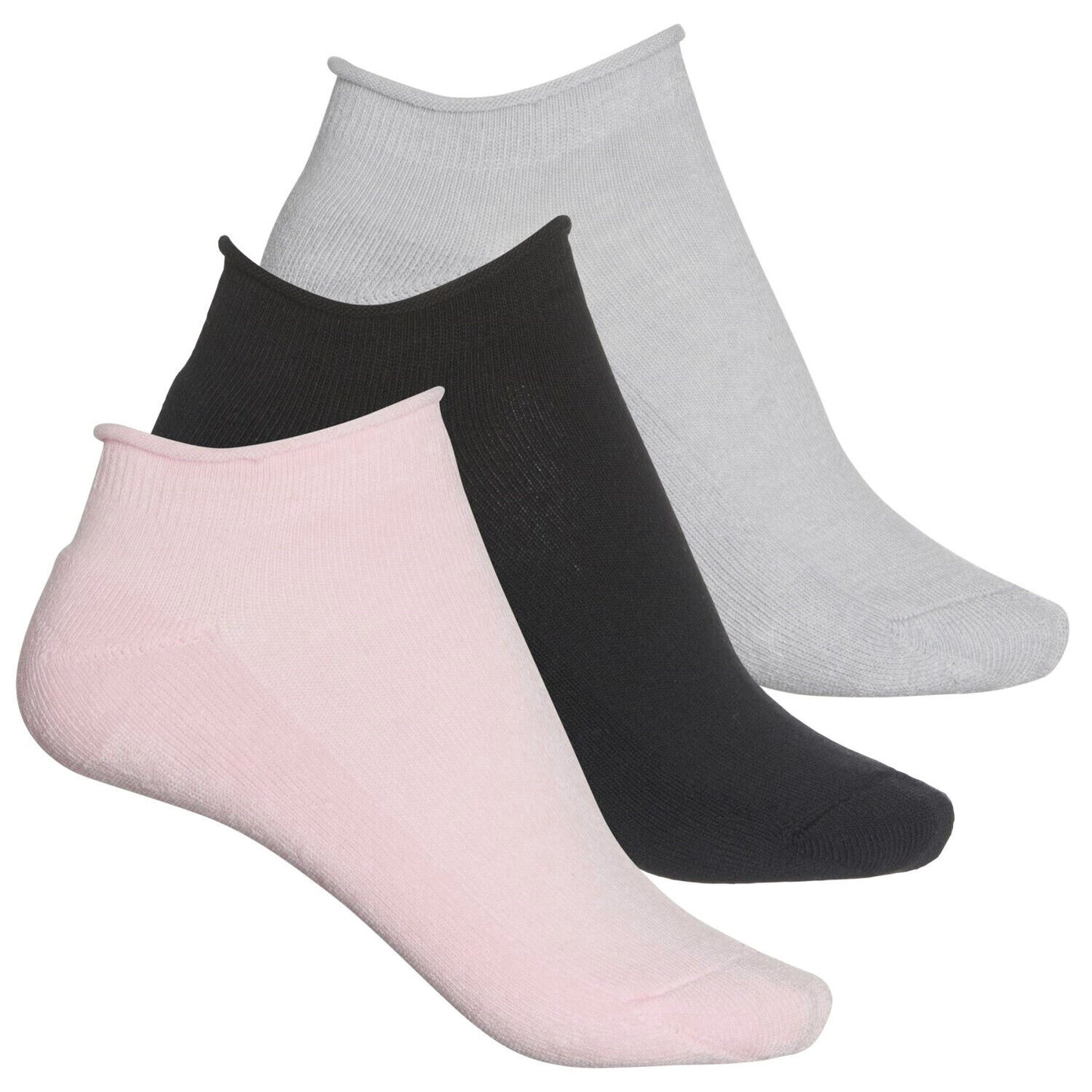 Lemon 3-Pack Cotton Terry Cloud Below the Ankle No-Show Roll-Top Socks