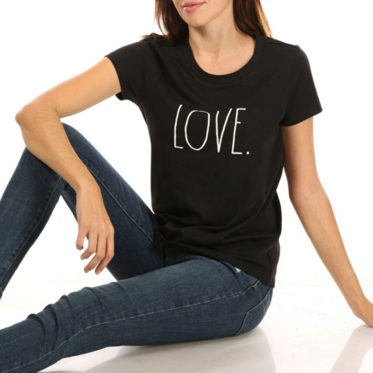 Rae Dunn Women's Love Print Cotton Short Sleeve T-shirt