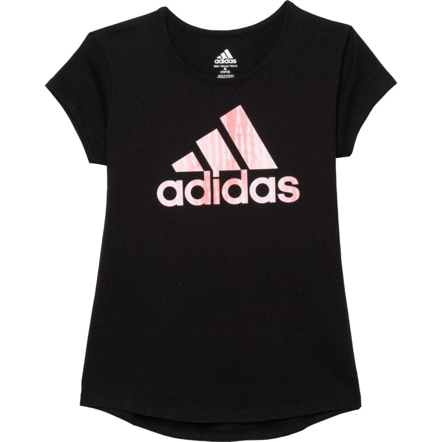 Adidas Big Girl's Contrast Logo Graphic Pint Cotton Active T-Shirt  M